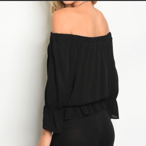 NEW Black off the shoulder top - Picture 3 of 3